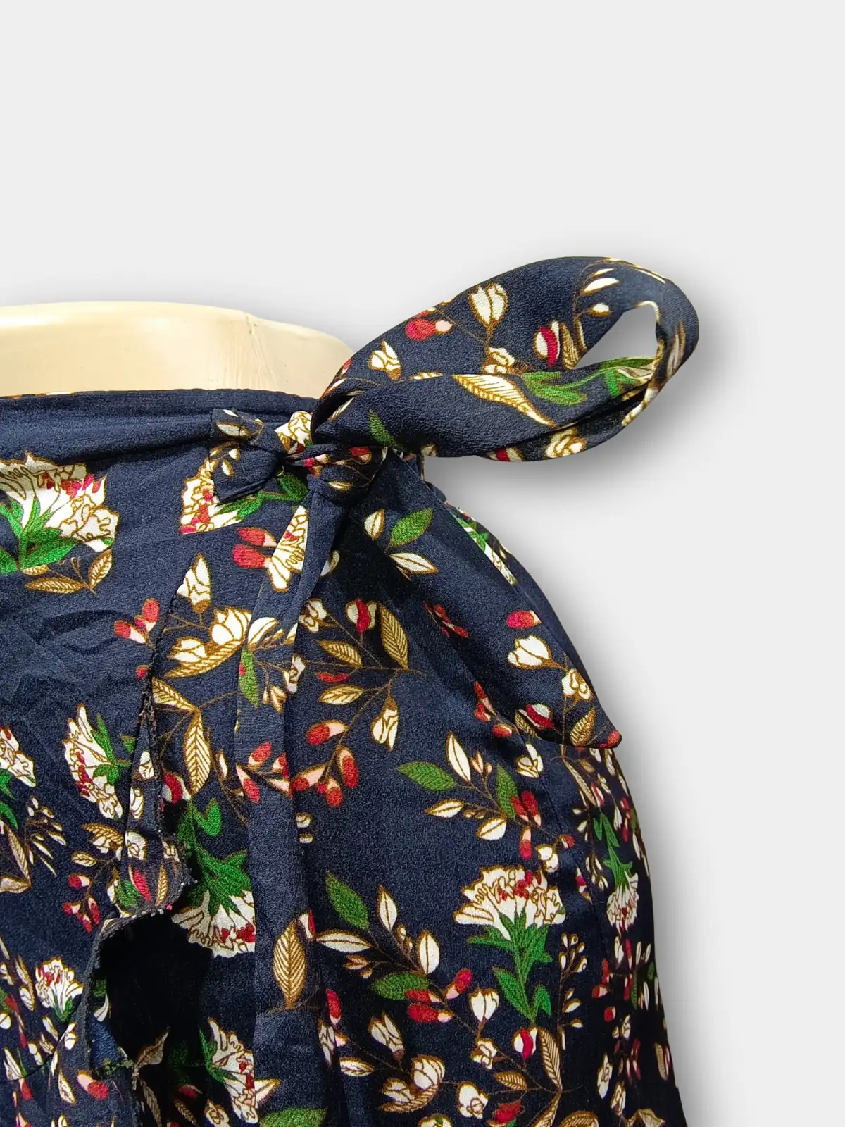 Navy Floral Wrap Skirt - N/A bottoms available at theGirlyZone Kampala